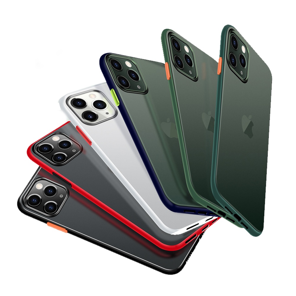 For iPhone 12 11 Pro Case Ultra Thin TPU PC Phone Case For iPhone X/XS MAX XR 8 7 6/6s Plus Translucent Matte Mobile Back Cover