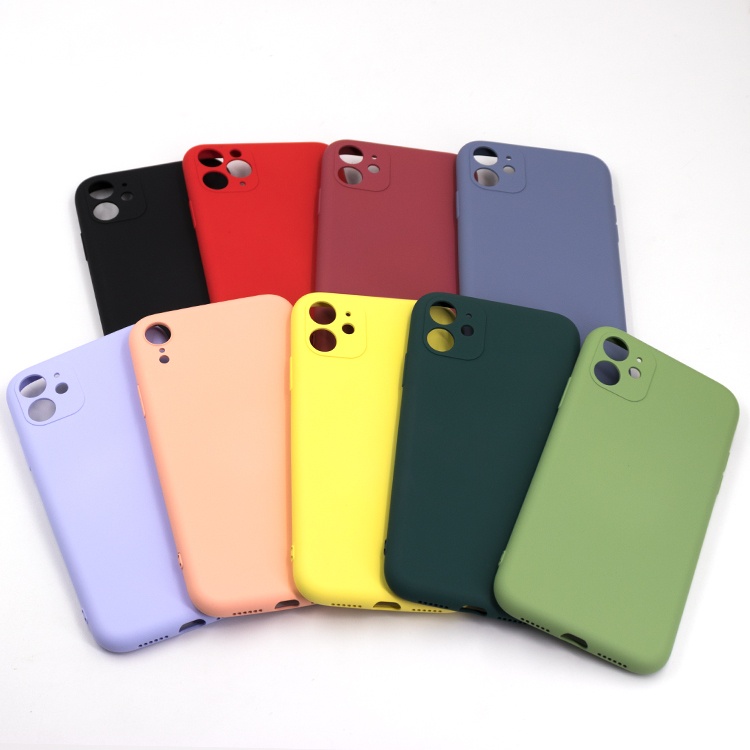 New Square Matte Thin Liquid Silicone TPU Cover For iPhone 11 12 13 Pro Max Phone Case
