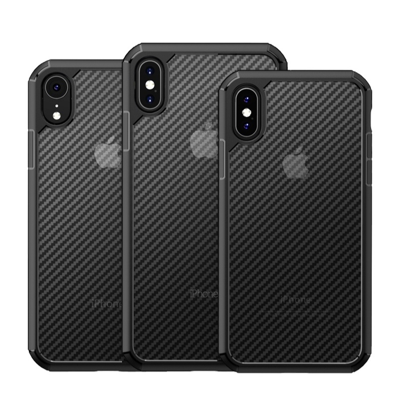 Luxury Slim Ultra Thin Shockproof Carbon Fiber Phone Case&Bags For iPhone X/XS