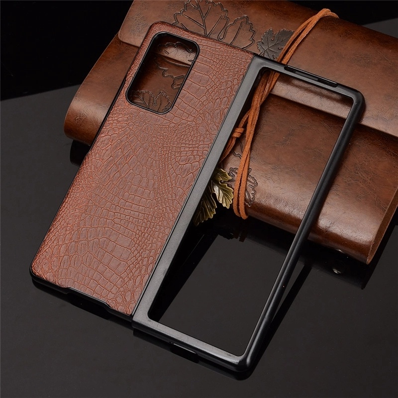 Extra Thinness Shockproof Crocodile Leather  Folding Protective Leather Cover Case for Samsung Galaxy Z Fold 2 3 5G