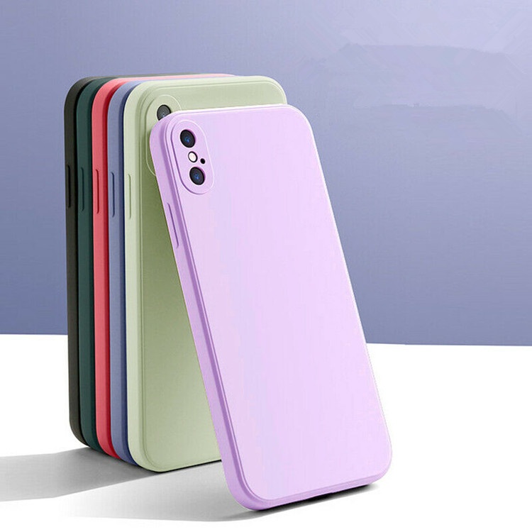 Custom logo original square liquid silicone thin soft shockproof cell phone case for iPhone 12 mini pro max