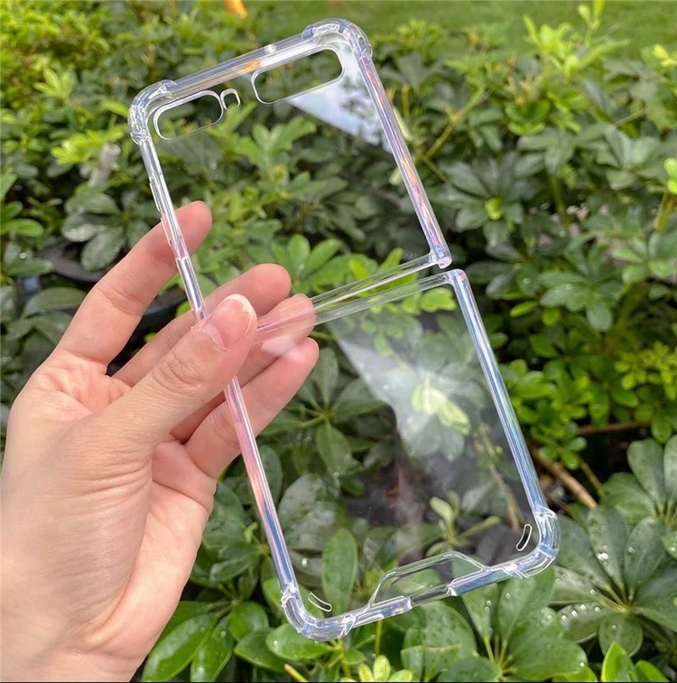 Shockproof 1.5 mm Thin Transparent Soft TPU Bumper Hard PC Acrylic Back Phone Cases Cover for Samsung Galaxy Z Flip A42 5G