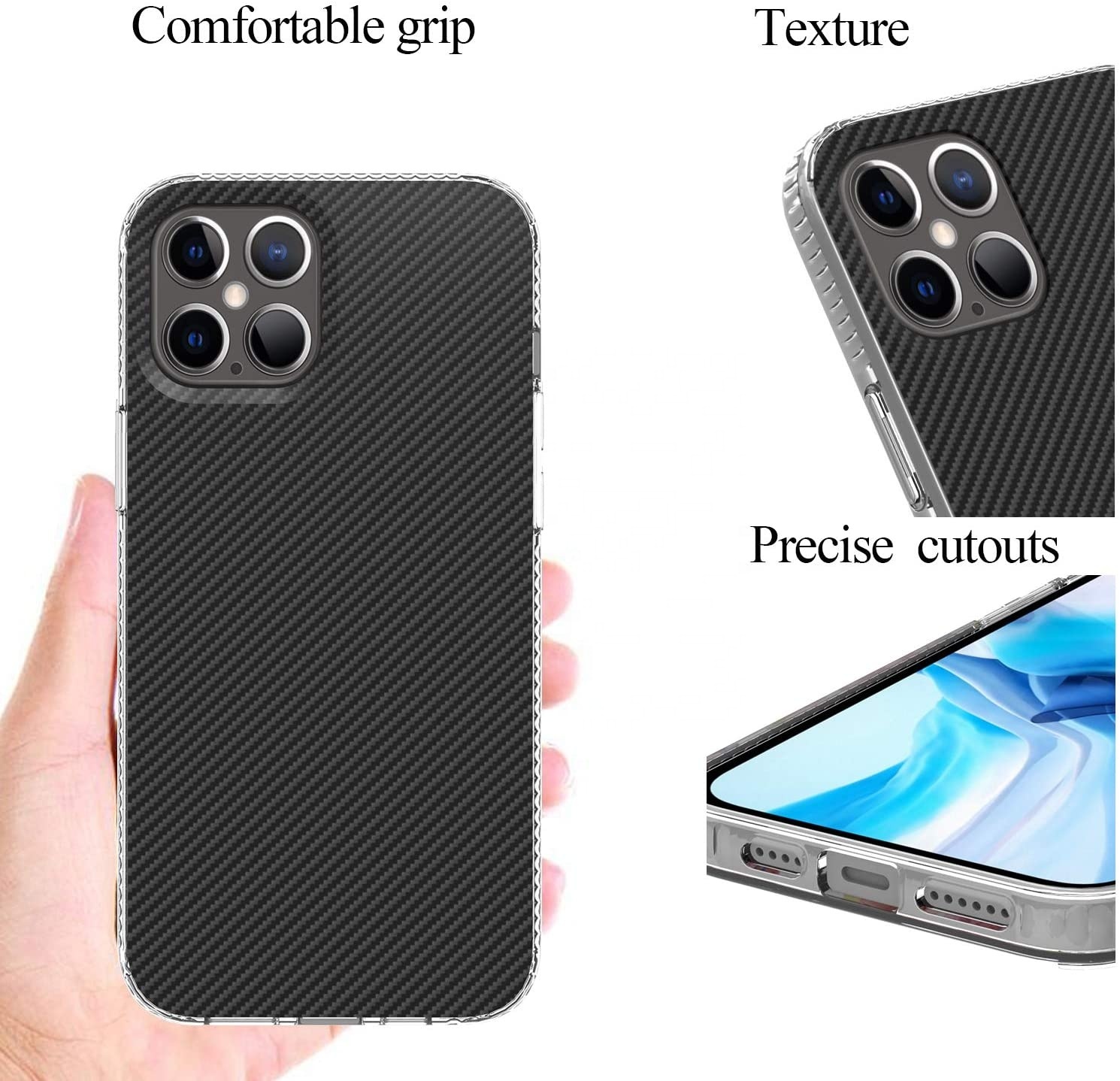 Carbon Fiber Slim Phone Case for iPhone 12 Pro Max 6.7