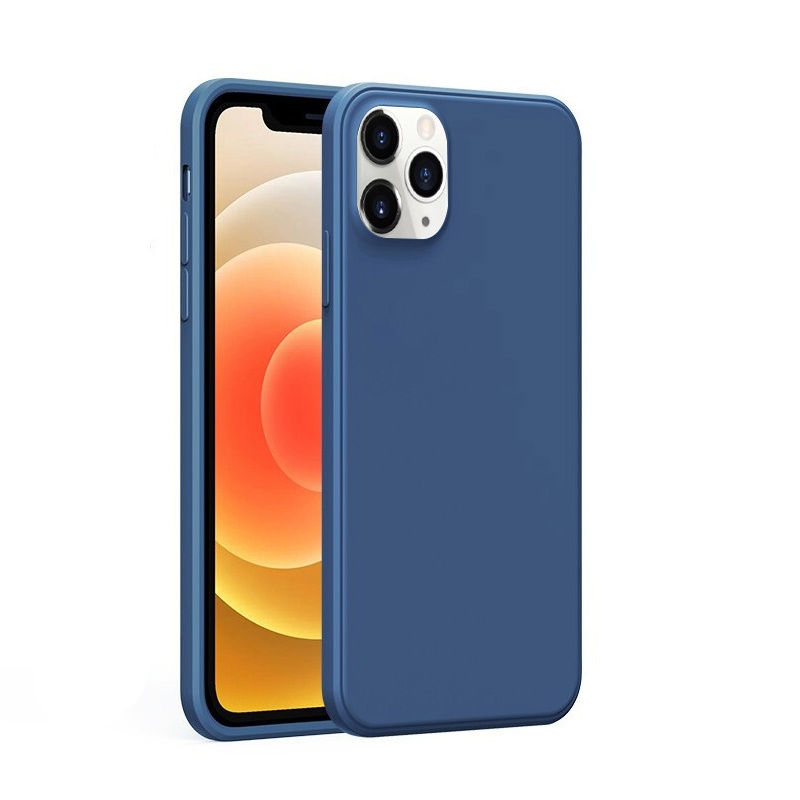 Luxury Original Square Liquid Silicone Phone Case For iPhone 12 11 Pro Max Mini XS X XR 7 8 Plus SE 2 Thin Soft Cover Candy Case