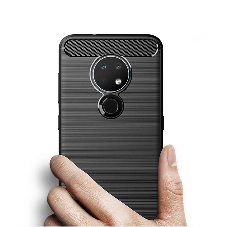 Ultra Thin Silicone Soft TPU Carbon Fiber Phone Cover For Nokia 6.1 6.2 7.2 Case