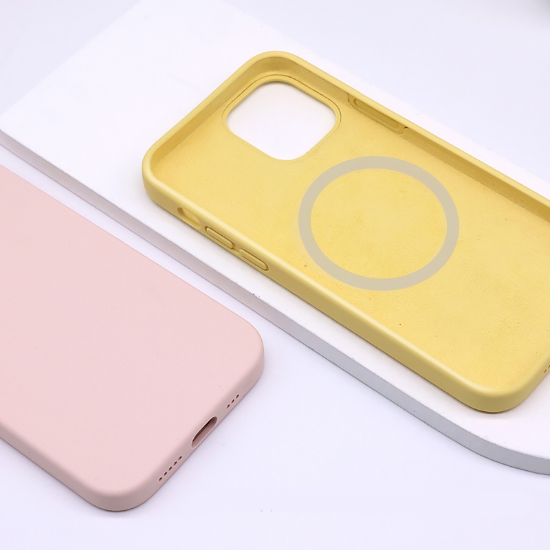 Thin Custom Phone Back Cover Liquid Silicone Phone Cover Case With Magnetic For iPhone 12 mini pro