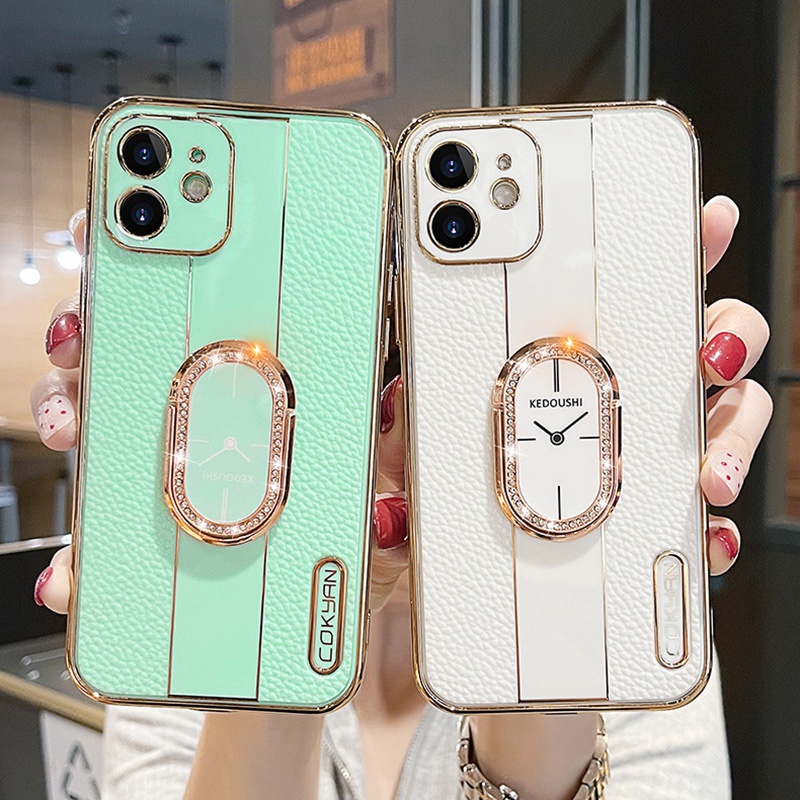 Classic fashion scratch-resistant ultra-thin PU leather phone case with stand for iPhone 13 12 Pro Max xr Soft TPU phone case