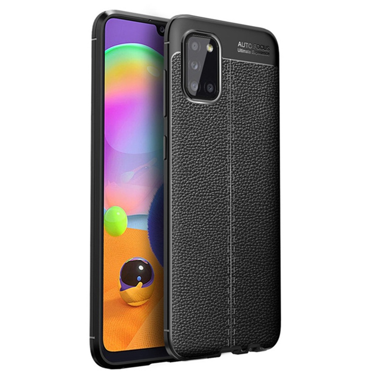 For Samsung Galaxy A02s Luxury Litchi PU Leather Soft TPU  Ultra Thin Texture Back Cover Shockproof Cell Phone Case