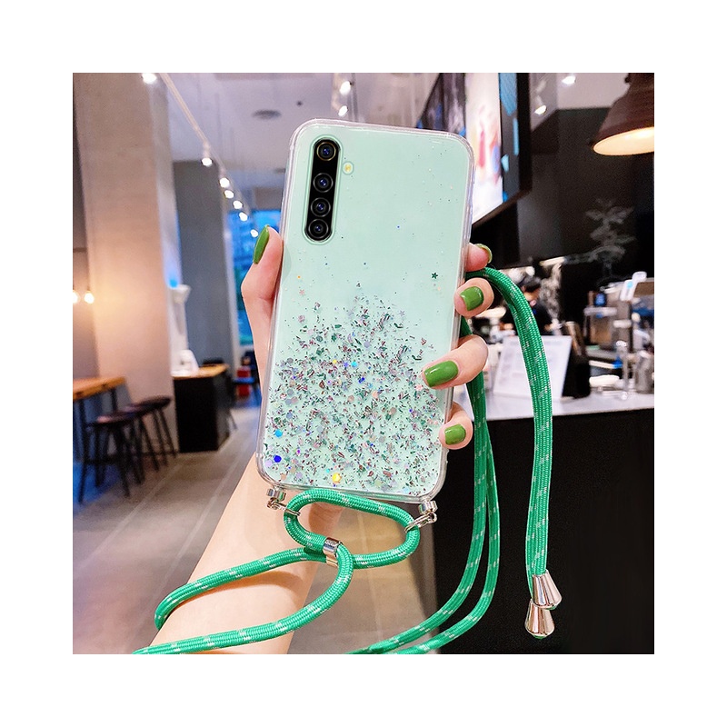 High Quality Tpu Ultra thin bling glitter lanyard silicone phone case for Iphone 12promax