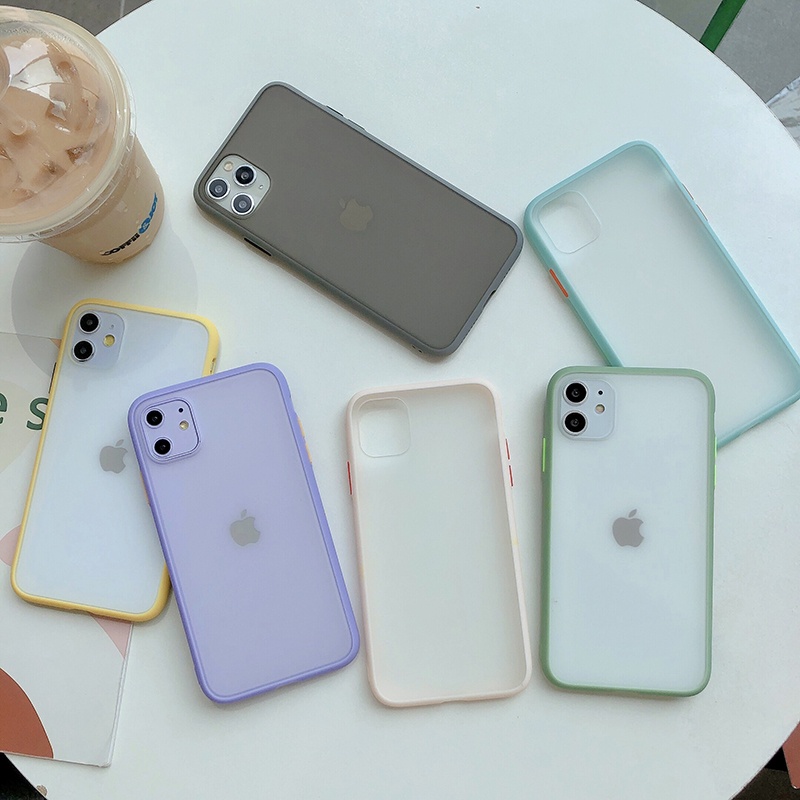 2021Luxury straight edge  ultra-thin matte semi-high translucent shockproof phone case for iphone13 12 11 12 TPU Phone  Cases