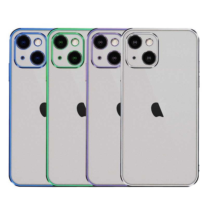 2021 Amazon Hot Sale Slim Thin Electroplating Tpu Back Cover Case Light Cell Phone For Iphone 13
