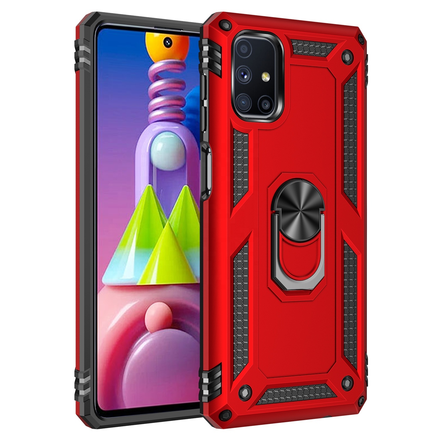 Rotate 360 Degree Ring KickStand Magnetic Adsorption Thin Full Protective Phone Case For Samsung Galaxy M51 M10 M20 M30 M31 M40