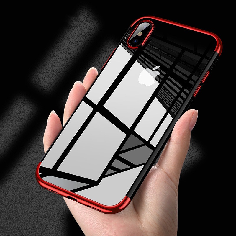 Luxury mirror transparent TPU ultra thin cell case phone cover for iPhone Xs