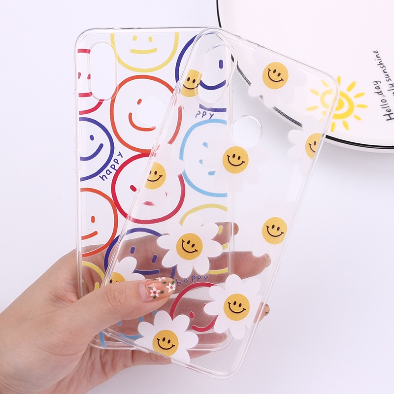 Sunflower Smiling Happy Face Ultra Thin Clear Phone Case For Huawei P30 P20 P40 Mate 20 30 Honor 20 Lite Pro P Smart 2019