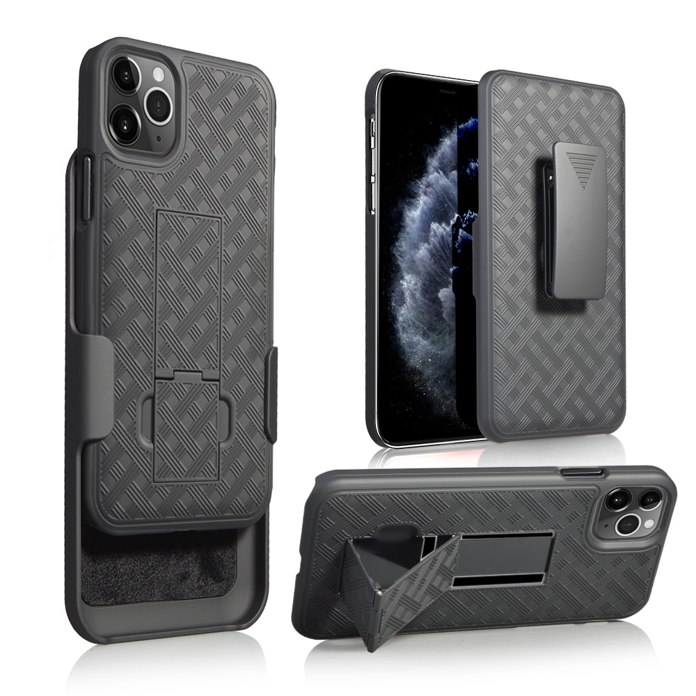 Slim Combo Shell & Holster Case with Built-in Kickstand, Swivel Belt Clip Holster Phone Case for iPhone SE 2nd Gen (2020)