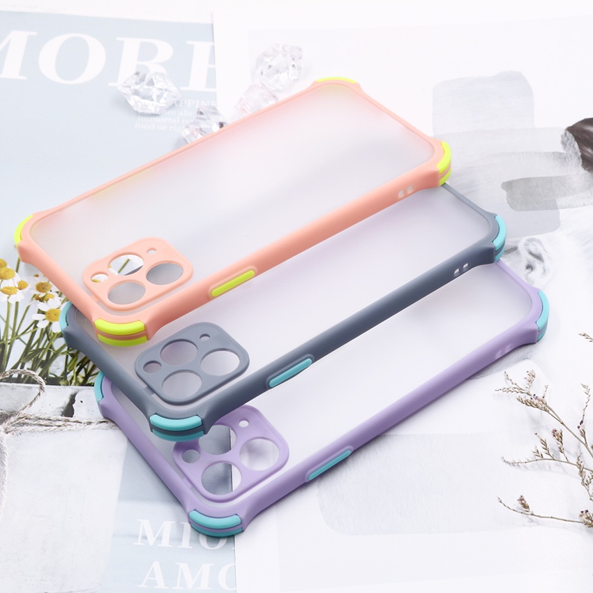 2020 new design  slim shockproof frosted clear 2 in 1 TPU PC cell phone case for For IPhone 12