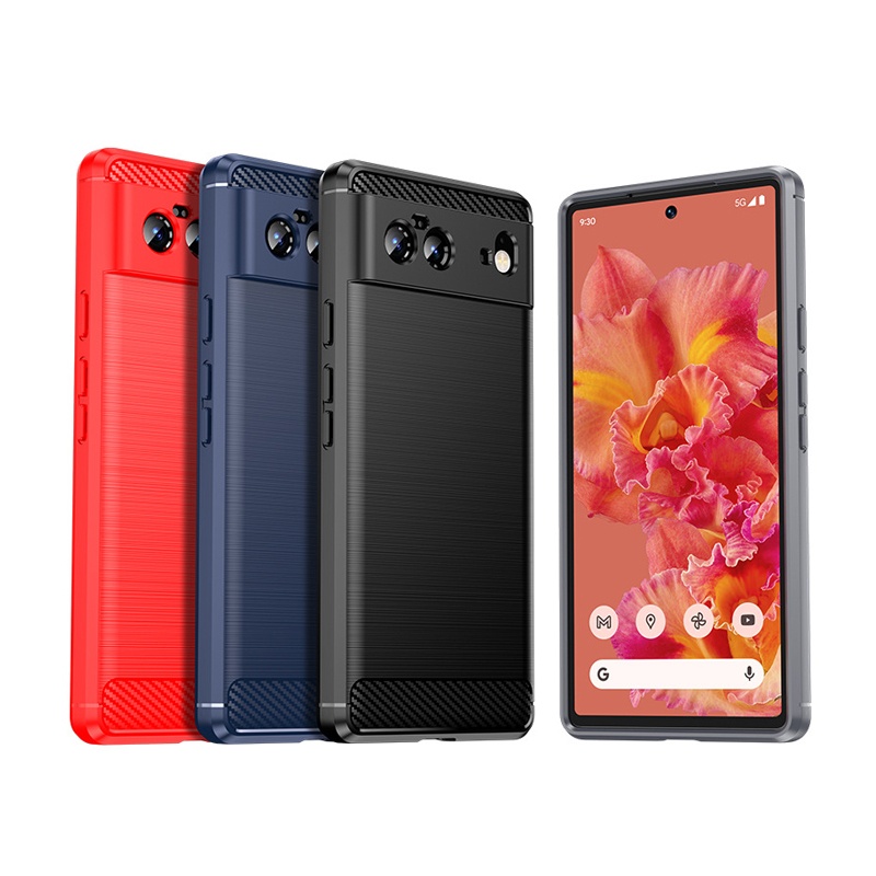 Hot Selling Shockproof Soft TPU Carbon Fiber Mobile Phone Cover For Google Pixel 6 6 Pro Silicone Cell Phone Case