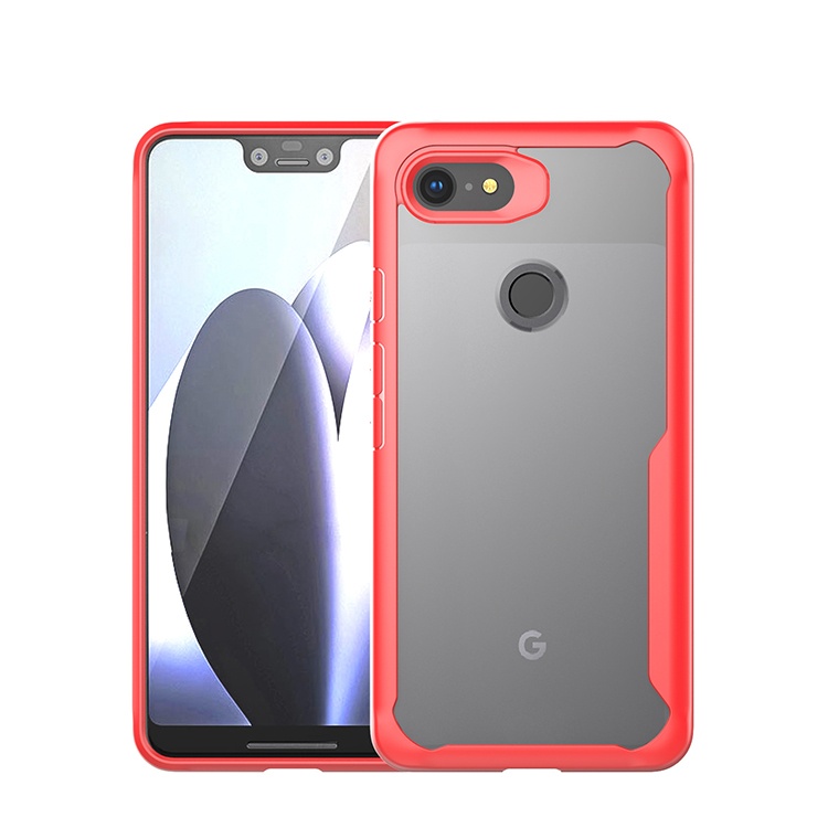 Fashion Hard Clear Acrylic Colorful TPU Bumper Phone Cases For Google Pixel 3 3XL Back Cover