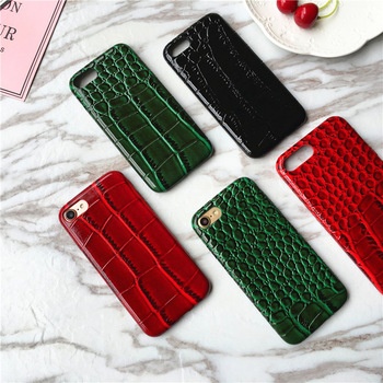 Luxury mobile accessories crocodile PU leather phone case for iPhone 7 8 Plus XS
