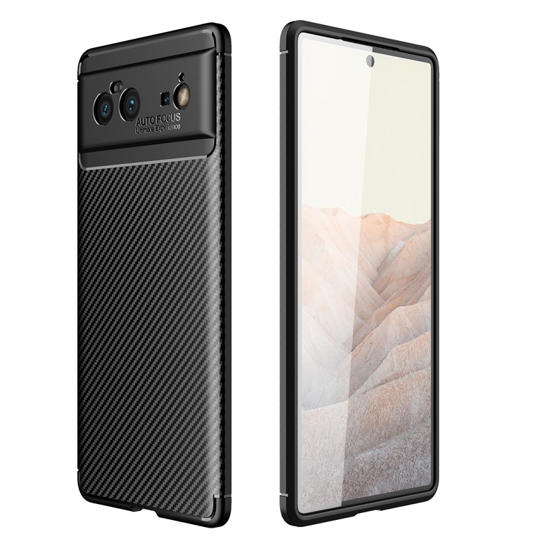 High Quality Anti-fingerprint Shockproof Carbon Fiber Texture Silicone Phone Case For Google Pixel 6 pro