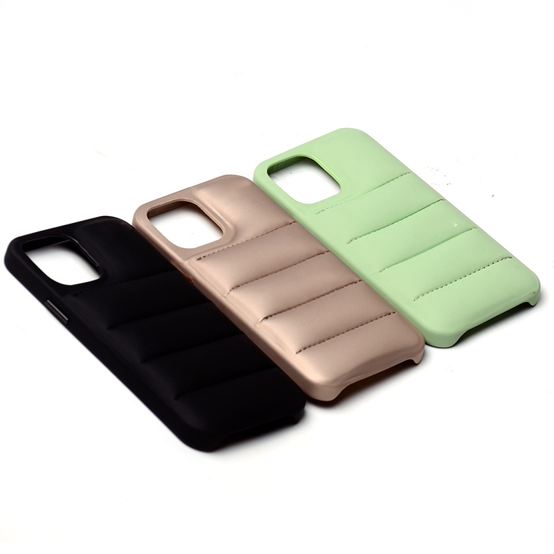 Shockproof Protective Puffer Quilted Soft PU Mobile Phone Back Cover The Puffer Case For IPhone 6 7 8 X XS XR 11 Pro Max 12 13