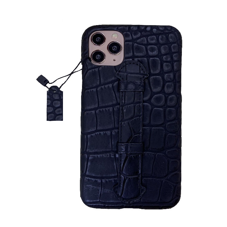 Luxury New Design Hadoro Shockproof Pc Phone Case Pu Crocodile Texture Leather Hand Grip Back Cover For Iphone 12 Pro Case Cover