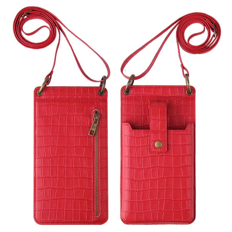 Fashion Hot sale Crossbody Grandbag phone bag crocodile embossed cow PU leather case