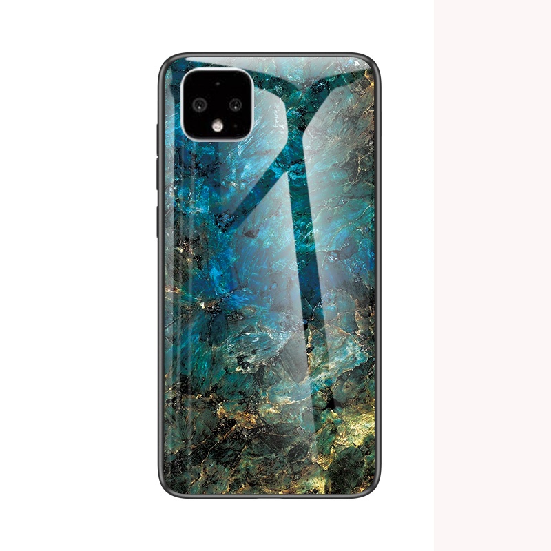 Luxury Marble Style Tempered Glass Phone Cases Anti-scratch Shell for Google Pixel 4XL Pixel 4