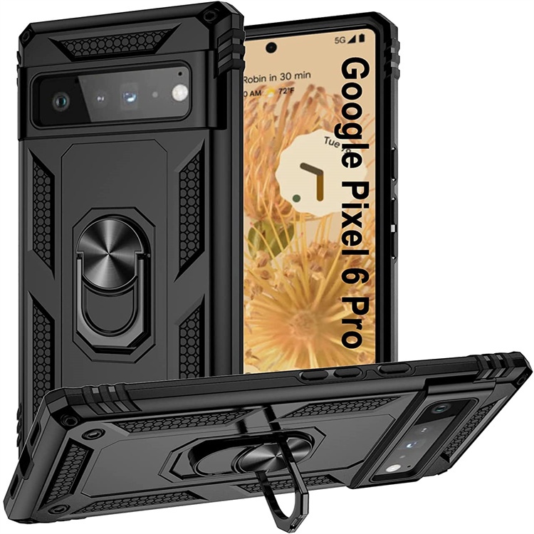 Amazon Military Grade Shockproof Phone Case Cover with Magnetic Car Holder for Google Pixel 6 Pro Handyhulle