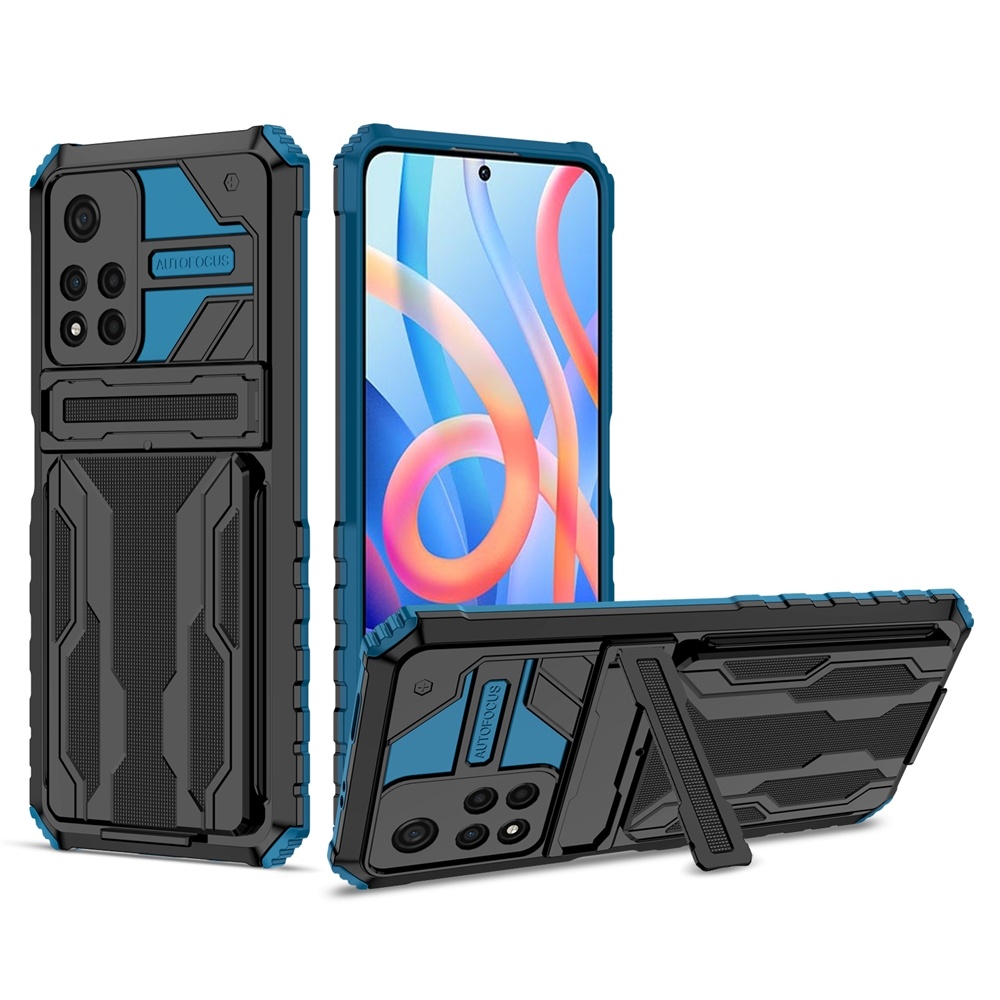 Armor Shockproof Phone Case For Xiaomi Redmi Note 10 9 Max 9S 9T Mi 11 Lite POCO X3 M3 Pro Stand Holder Card Slot Back Cover