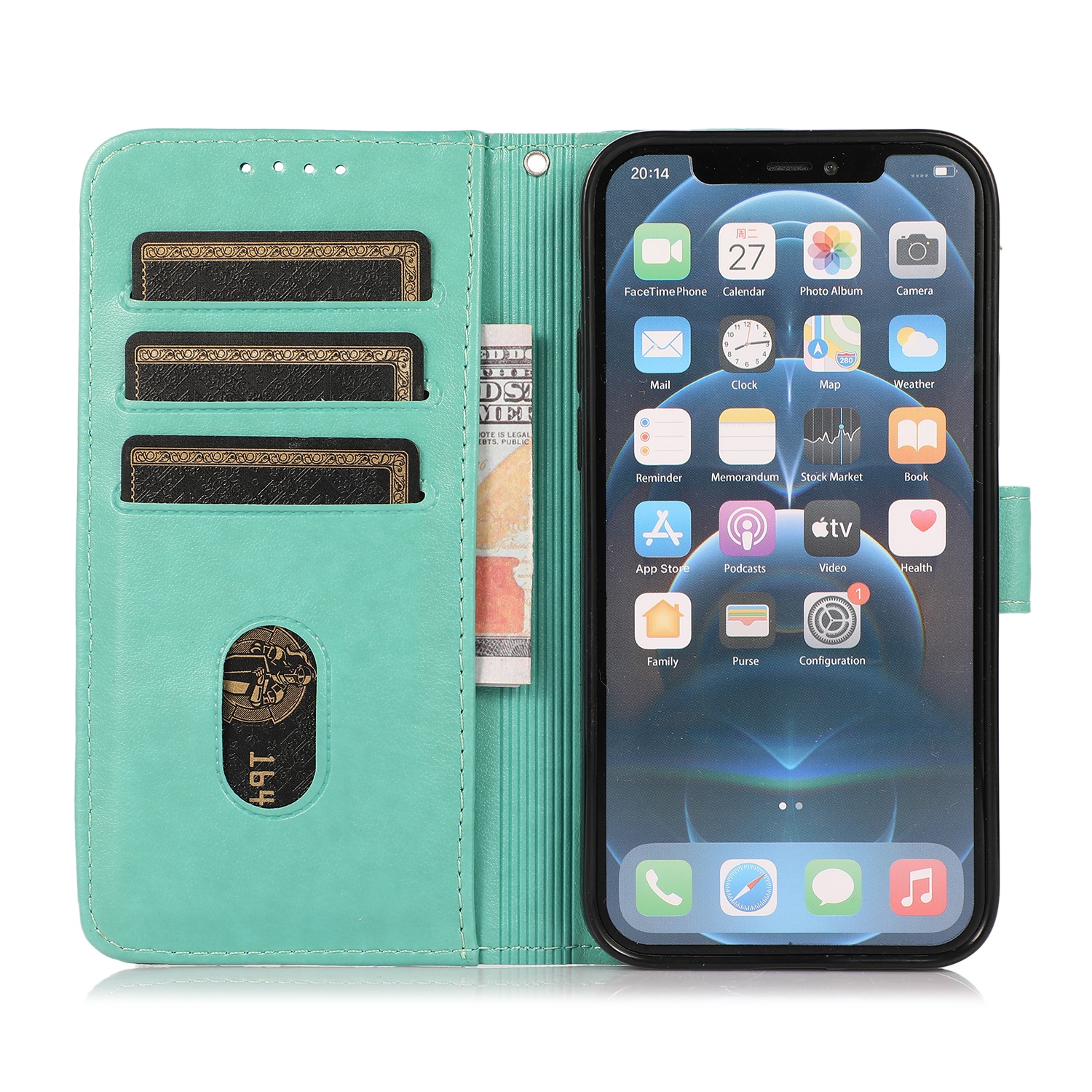 Wallet Phone Case with Card Holder Butterfly Embossed Premium PU Leather Double Magnetic mobile phone case for iphone 11 pro max