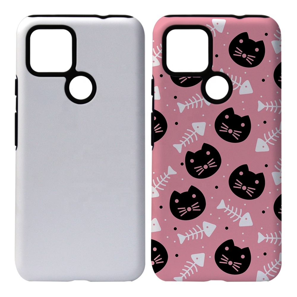 Prosub 3D TPU+PC Sublimated Blanks Tough Coated Cell Phone Case Sublimation 2 in 1 Phone Case For Google Pixel 5 (XL)