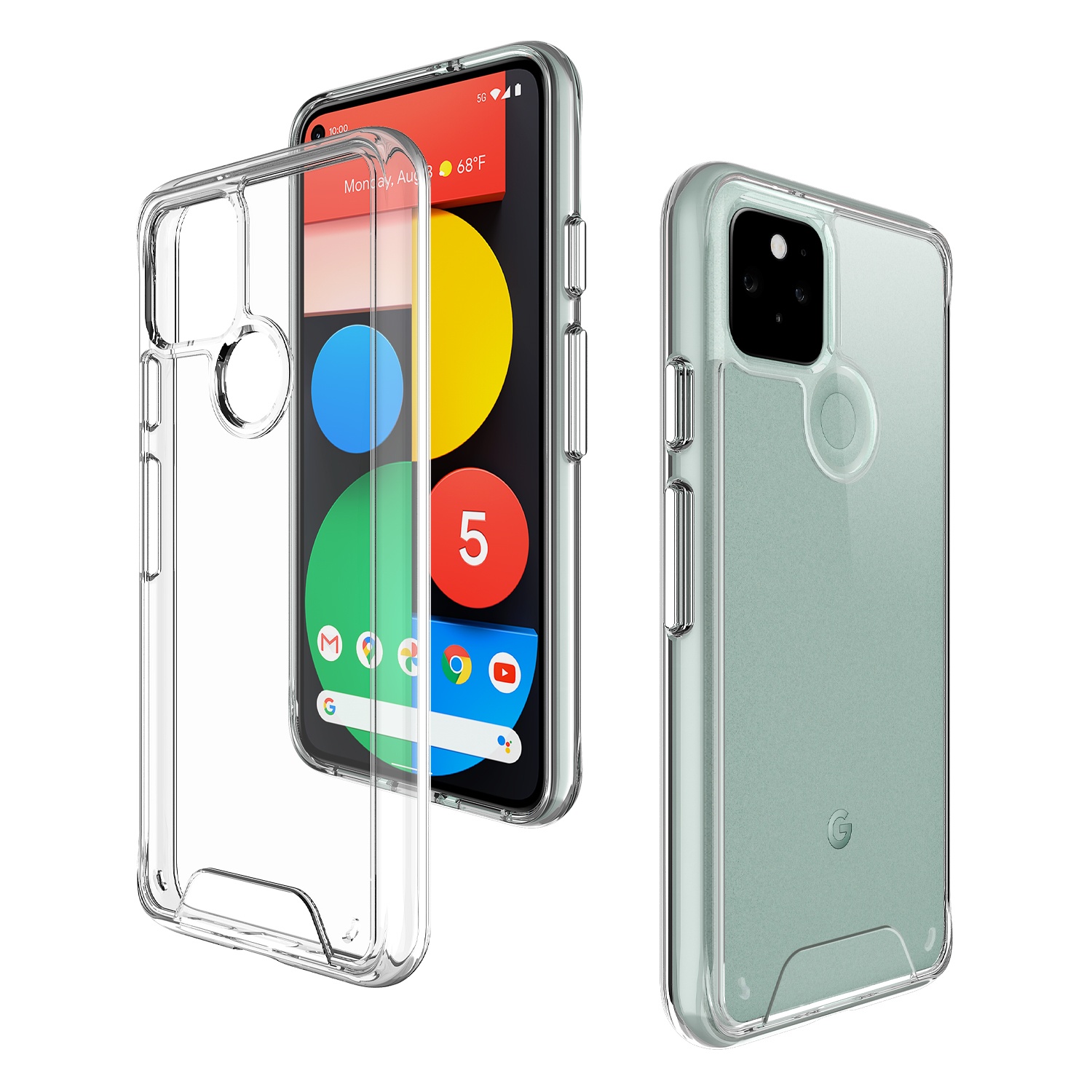 Cell Phone Case Shockproof Clear TPU PC Dual Material Space case  for Google Pixel 3 xl Pixel 5 Pixel 4a