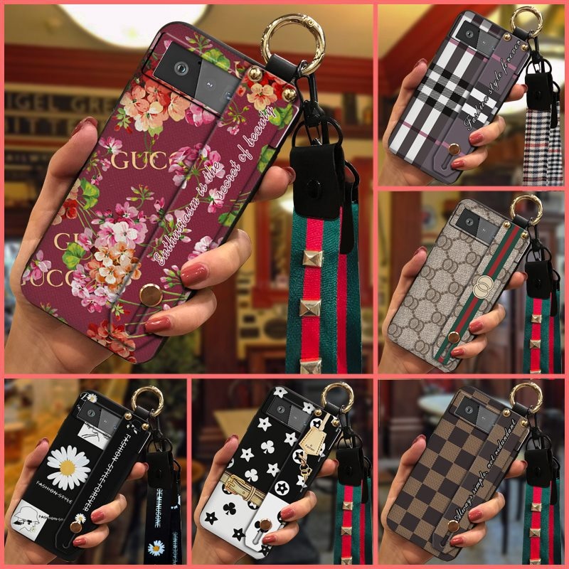 Soft TPU Plaid Pattern Wristband With Lanyard Strap Cell Phone Case Cover For Google Pixel 3 4 5 6 A XL Lite Pro 5G