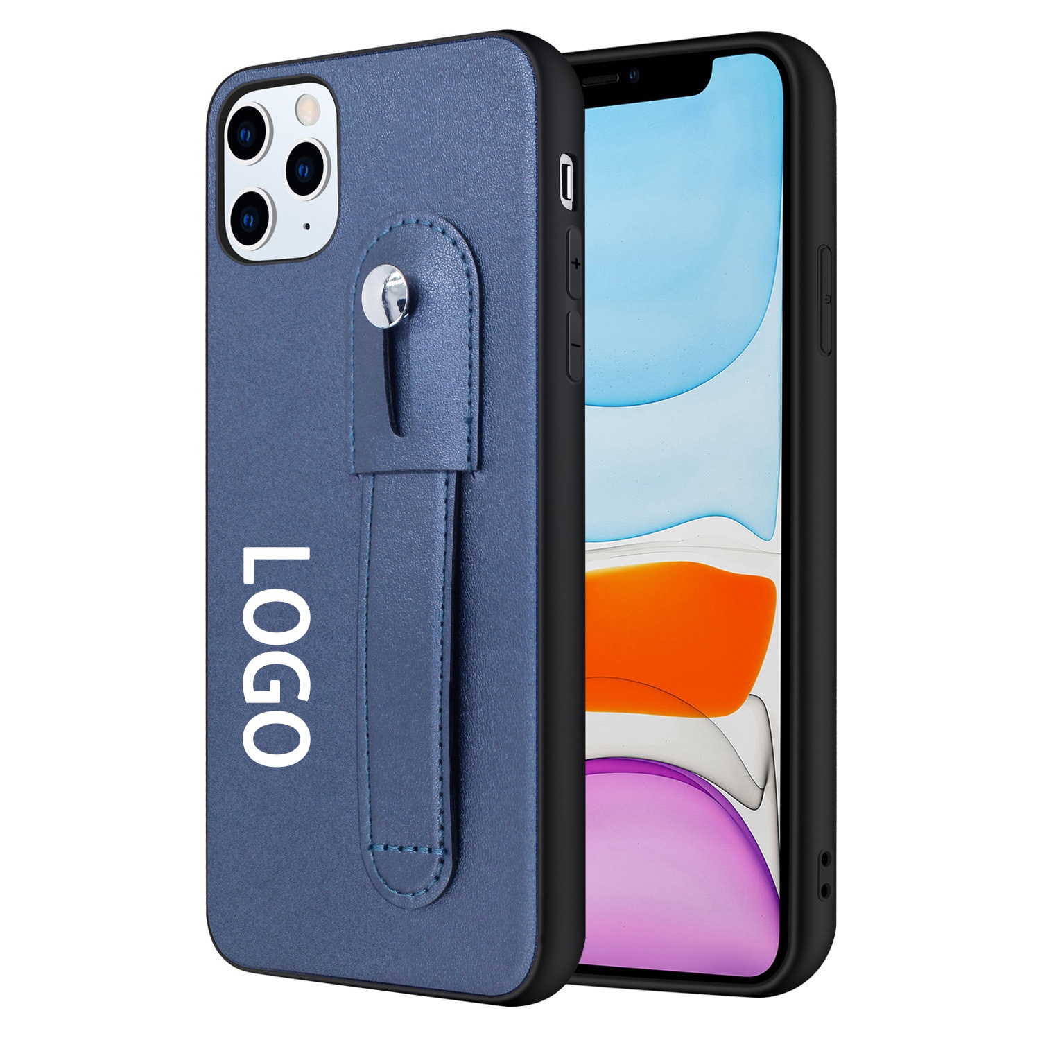 Can be customized logo PU Leather Wrist strap cell phone case Wrist Strap Phone Case for Iphone 13