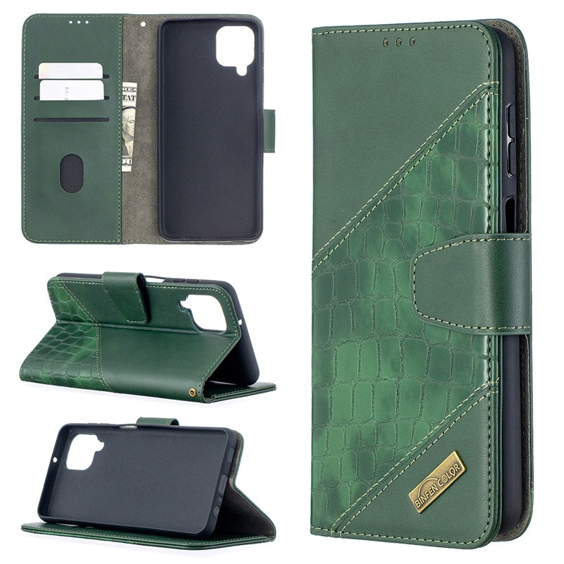 For Samsung Galaxy A12  PU Leather case with Card Slots and Stand Shockproof TPU Flip  Wallet Phone  Case   Galaxy A12