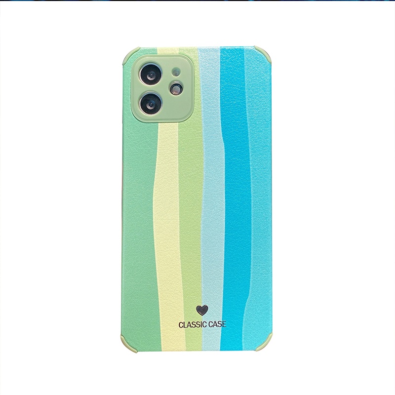 Rainbow PU Leather For iPhone 11 Pro Max Phone Case Cover For iPhone 12 Pro Max Phone Cover Phone Covers For iPhone For Girls