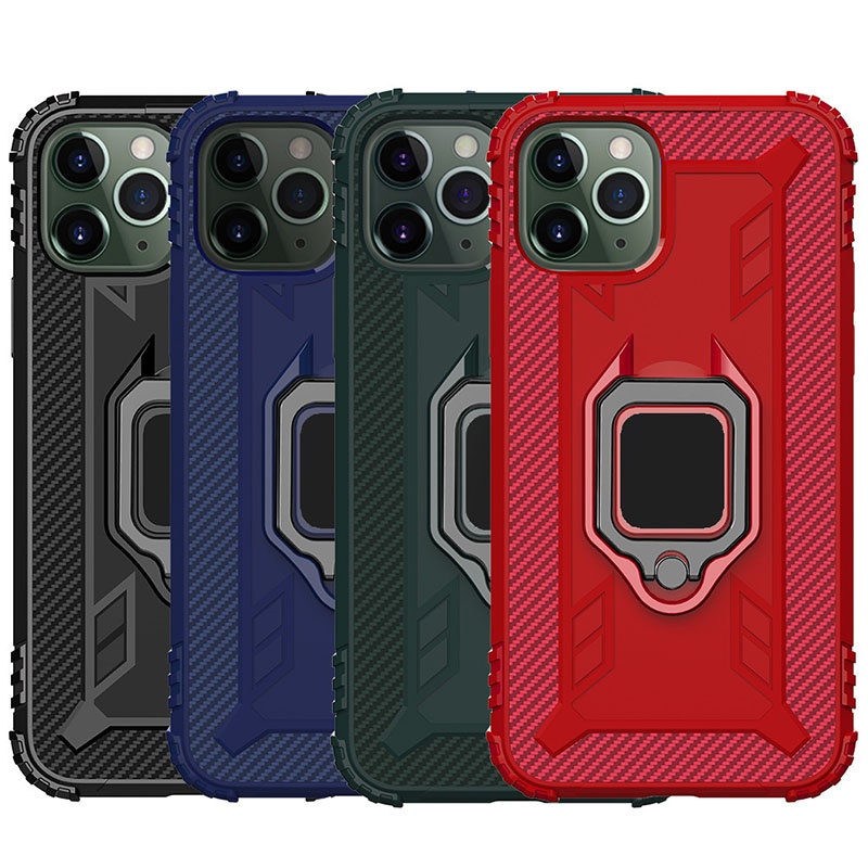 New Arrival Carbon Fiber Finger Ring Magnetic Phone Case For iPhone 11 Pro Max XR X XS MAX For LG K51/Q51 For Google Pixel 4A