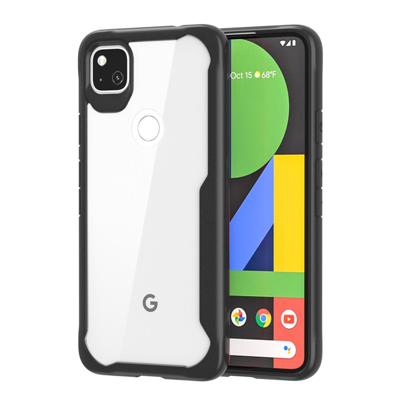 High Clear Elegant Shockproof Acrylic 2 in 1 Silicone  &  Hard PC Phone Case for Google Pixel 5 6 pro