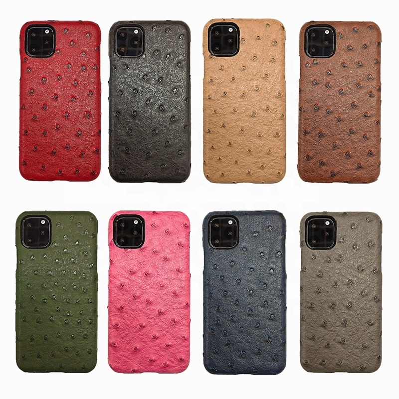 drop shipping Ostrich leather PU Phone Case for iphone 7/8x/11/12/12pro
