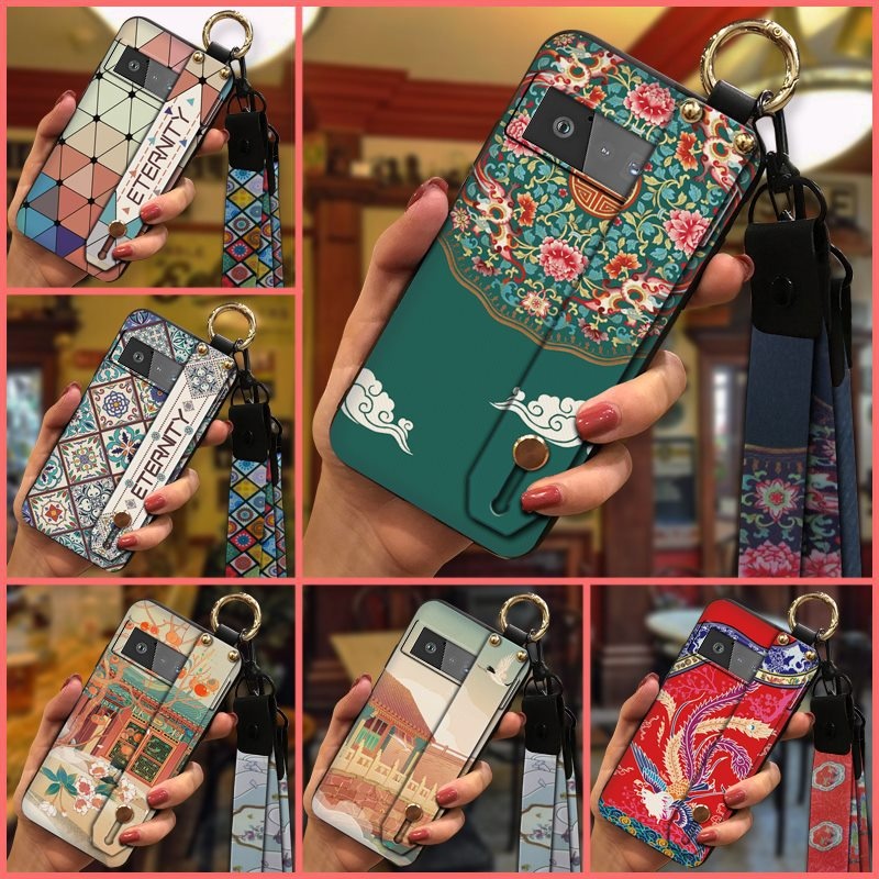 Chinese Style Pattern Wristband With Lanyard Strap TPU Cell Phone Case Cover For Google Pixel 3 4 5 6 A XL Lite Pro 5G