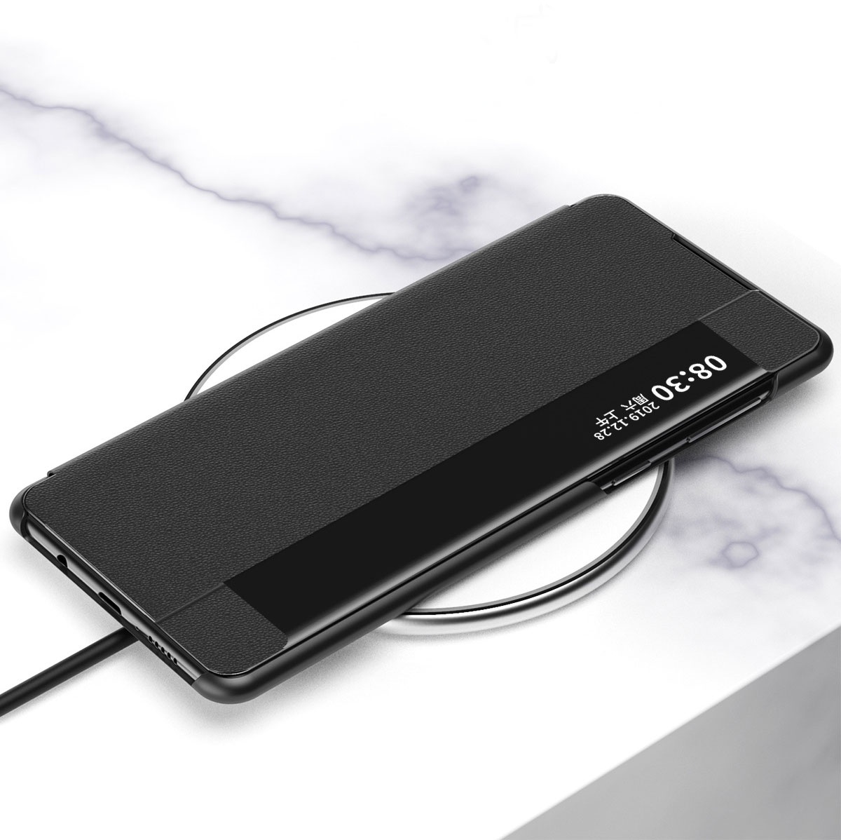 PU Leather Flip Cover Clear Smart Window View Phone Case For Xiaomi Mi Note 10 Lite Note 9S 8T 8A 9T 9 Lite P40 Pro P40Lite