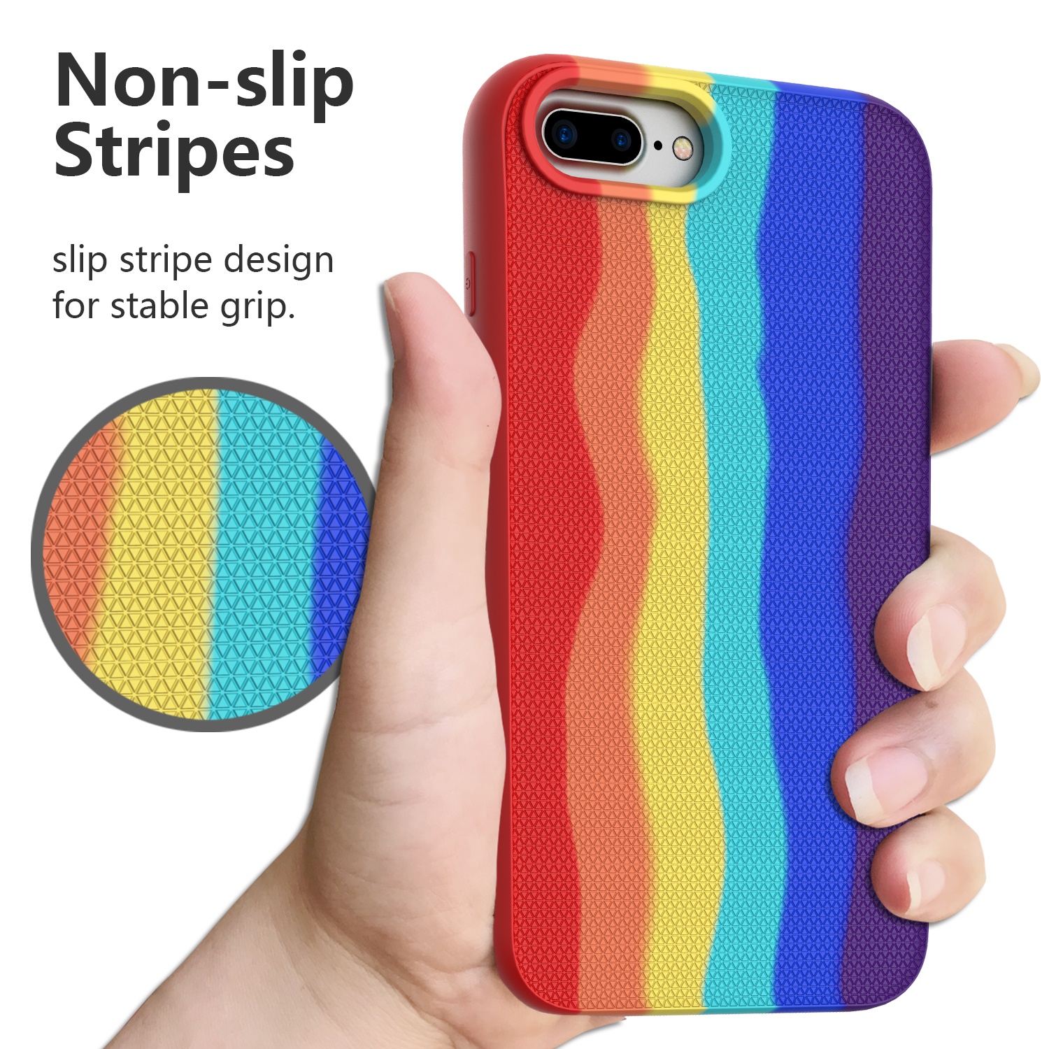 Rainbow Color Anti-fall Shockproof Phone Case  For iPhone  X XS XR XS Max 11 Pro 12 Mini MAX Silicone PU Protector Case