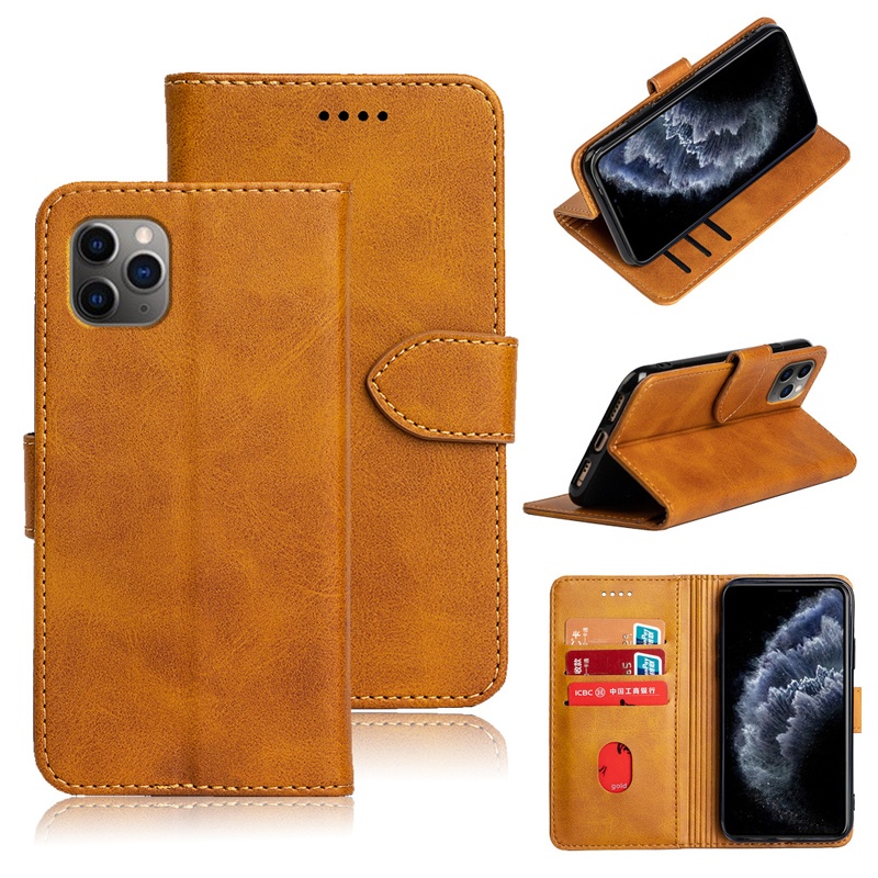 Multi Card Slots PU Genuine cell phone cover Wallet Leather Case for iPhone 12 for For Infinix Hot 8 7 S4 6 Pro 6X Smart 3 plus