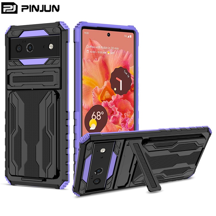 drop proof 2 in 1 credit card holder Mobile Phone Bags & Cases for Google Pixel 6 case kickstand