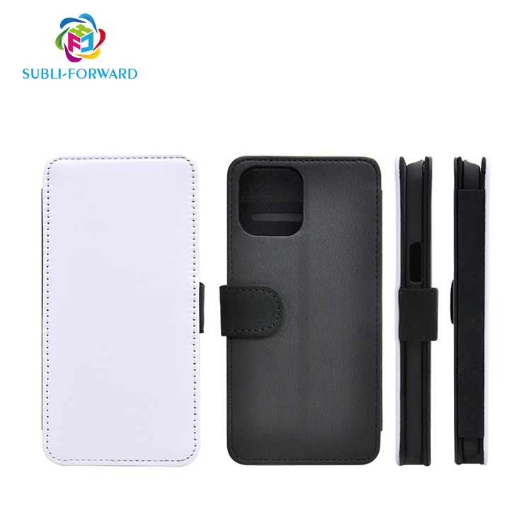 New Arrival Customized 2D Sublimation Blanks Leather Flip Phone Case Wallet Case for IPhone 13