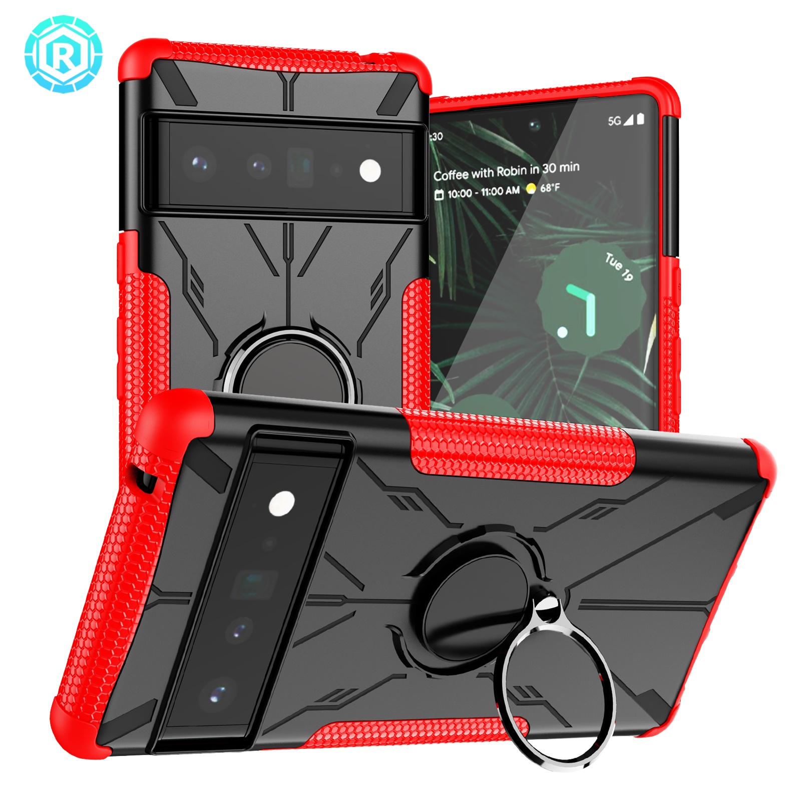 Hot selling case for mobile phone cover TPU PC 2 In 1 Shockproof Hard Kickstand Cellphone Case For Google Pixel 6 Pro
