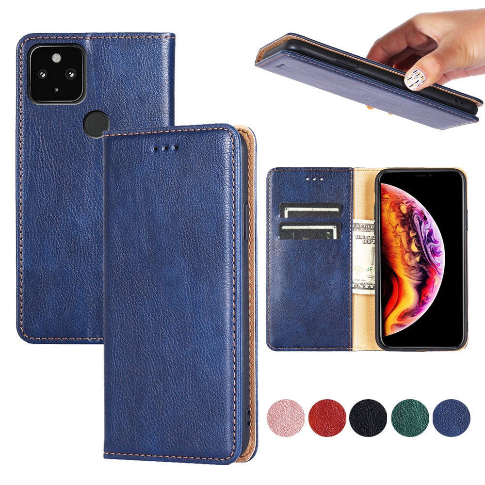 Fashion Magnetic Card Flip Wallet Leather Cell Phone Case For Google Pixel 5 4 4A 3 3A XL 6 Pro Book Cover