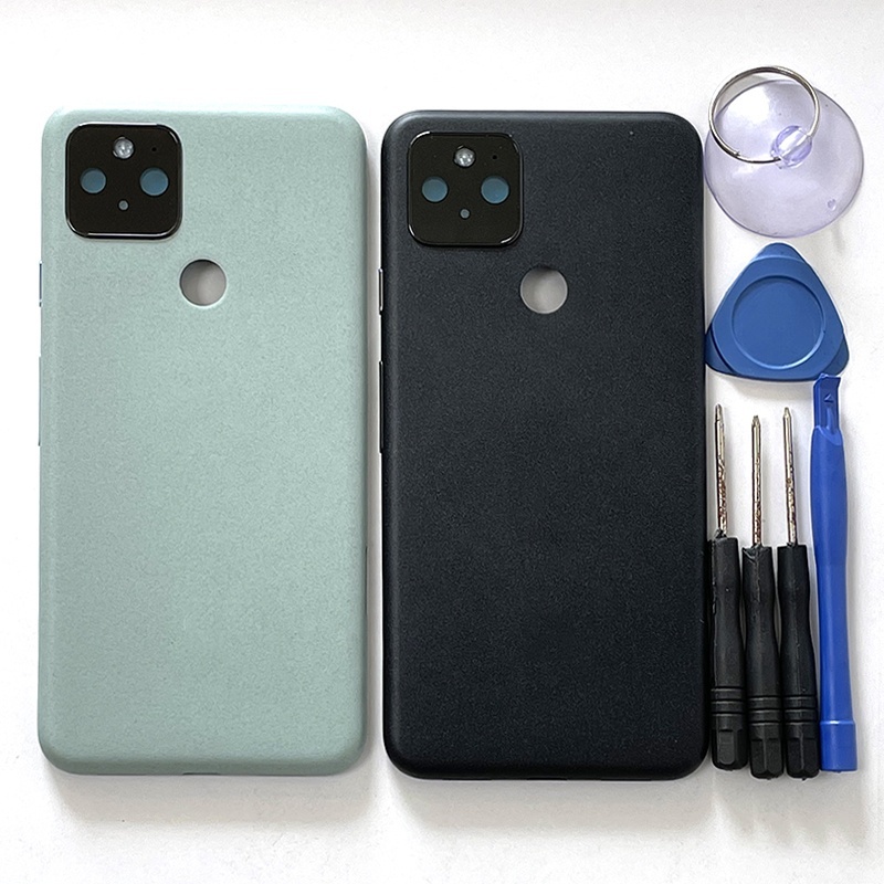 Original Housing For Google Pixel 5 Metal Battery Cover Back Cover Rear Door Case+ Camera Frame For Google Pixel 5