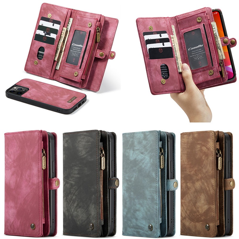 Caseme 008 Retro PU Leather Wallet Phone Pouch Case for iphone 12 mini 12 pro max 11 x xr xs max 67 8 plus
